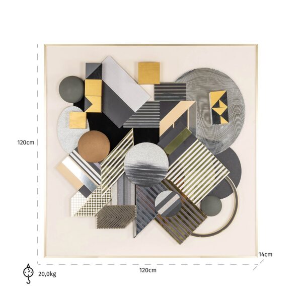 Wall art 3D block (Black/gold)
