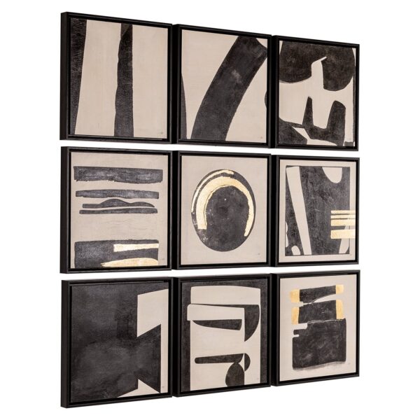 Wall art Gabri set of 9 (Black/white)