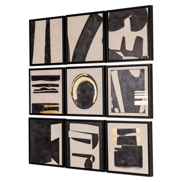 Wall art Gabri set of 9 (Black/white)