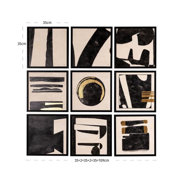 Wall art Gabri set of 9 (Black/white)