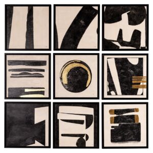 Wall art Gabri set of 9 (Black/white)