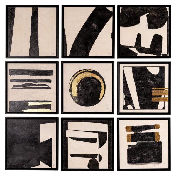 Wall art Gabri set of 9 (Black/white)