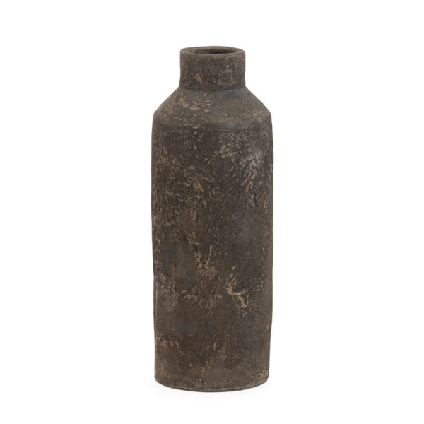 Jarrón 16x16x51 Terracota -- Negro Envejecido