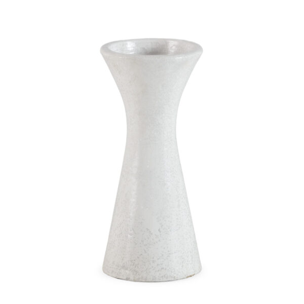 Jarrón 18x18x43 Terracota -- Blanco Envejecido