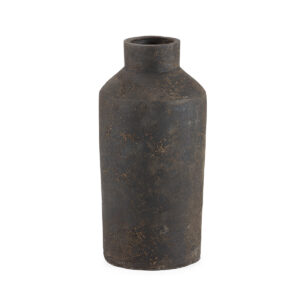 Jarrón 23x23x53 Terracota -- Negro Envejecido