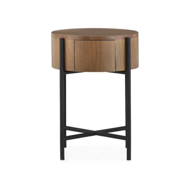 Mesita de Noche 48x48x61 Madera de Cedro/Metal -- Natural/Negro
