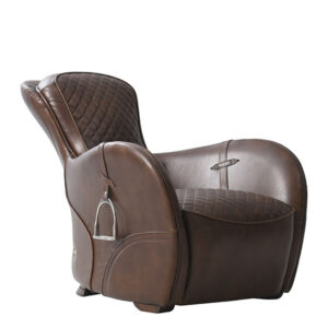 SADDLE leather armchair