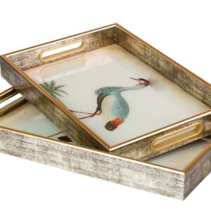 Set 2 Bandejas Cristal Pu 40x30x5 35x25x5 Cm