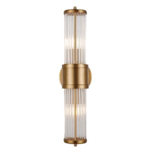 Aplique Pared Cristal Metal Dorado 12x14x46 Cm