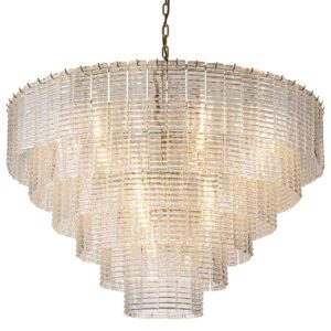 Lampara Techo Cristal Metal Dorado 102x102x64 Cm