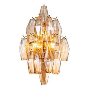 Aplique Pared Cristal Metal Dorado 30x18x50 Cm