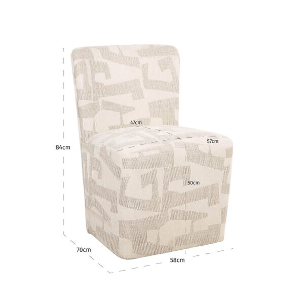 Chair Lorain with wheels beige graffic (Beige graffic)