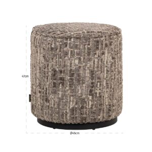 Pouffe Lexie 45Ø grey dalia (Dalia 45 Greige)