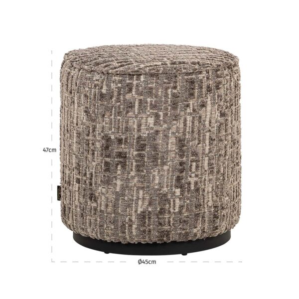 Pouffe Lexie 45Ø grey dalia (Dalia 45 Greige)