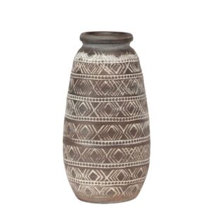 Florero Ceramica Marron 19x19x30 Cm