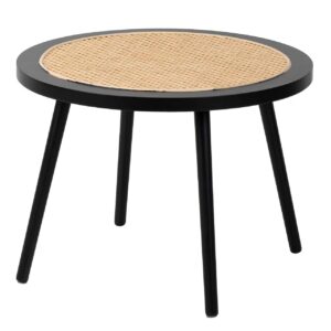 Mesa Madera Natural Negro 60x60x45 Cm
