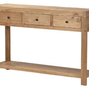 Consola Madera Mindi Natural 3 Cajones 120x30x80cm