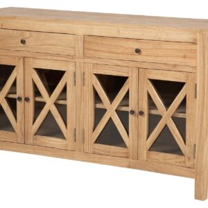 Aparador Madera Mindi Cristal Marron 140x40x82 Cm