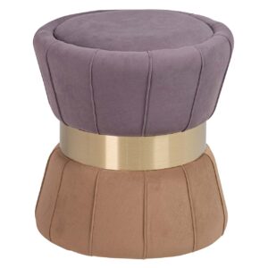 Puff Velvet Morado Naranja 40x40x44 Cm
