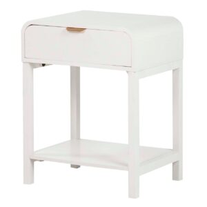 Mesita Mdf Pino Blanco Dorado 48x36x61 Cm