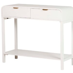 Consola Mdf Pino Blanco Dorado 90x32x75 Cm