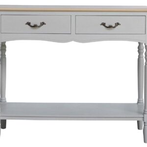 Consola 2 Cajones Pino Mdf Gris 90x33x75 Cm