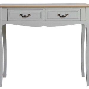Consola 2 Cajones Pino Mdf Gris 90x38x78 Cm
