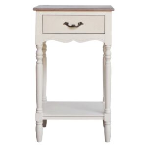 Mesita De Noche 1 Cajon Pino Mdf Beige 45x35x75 Cm