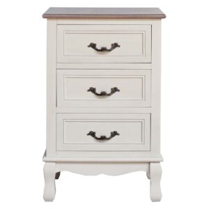Mesita De Noche Pino Mdf Beige 43x33x66 Cm