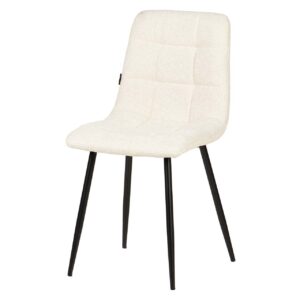 Silla Metal Poliester Beige Negro 48x56x80 Cm