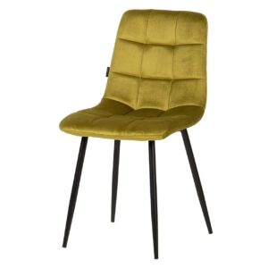Silla Metal Velvet Verde Negro 48x56x80 Cm