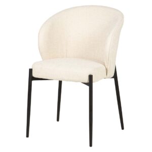 Silla Metal Poliester Beige Negro 57x56x80 Cm