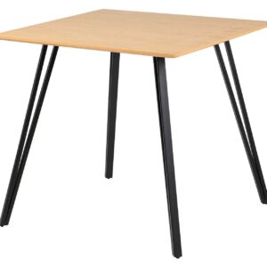 Mesa De Comedor Mdf Metal Gris Negro 80x80x75 Cm