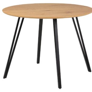 Mesa De Comedor Mdf Metal Marrón 100x100x75cm