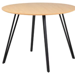 Mesa De Comedor Mdf Metal Gris Negro 100x100x75 Cm