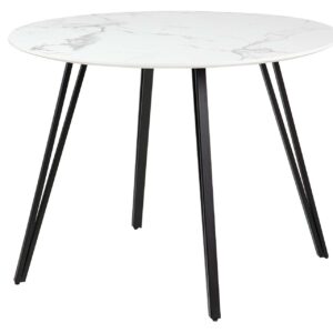 Mesa De Comedor Mdf Metal Gris Negro 100x100x75 Cm