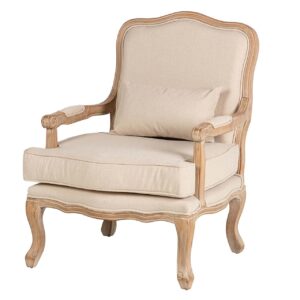 Butaca Lino Beige Patas Madera 64x72x92 Cm