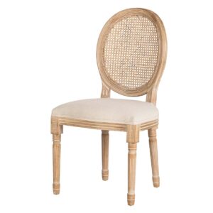 Silla Medallon Con Rejilla Patas Madera 48x48x96cm