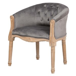 Butaca Velvet Capitone Patas Madera 61x61x71 Cm