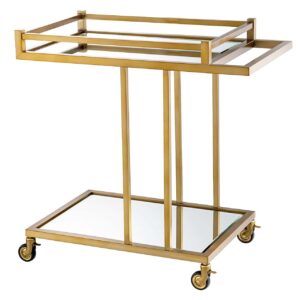 Camarera Metal Cristal Dorada 78x46x74 Cm