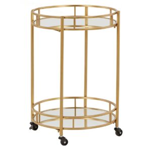 Camarera Metal Cristal Dorada 70x47x76 Cm