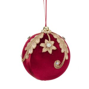 Bola terciopelo rojo oro