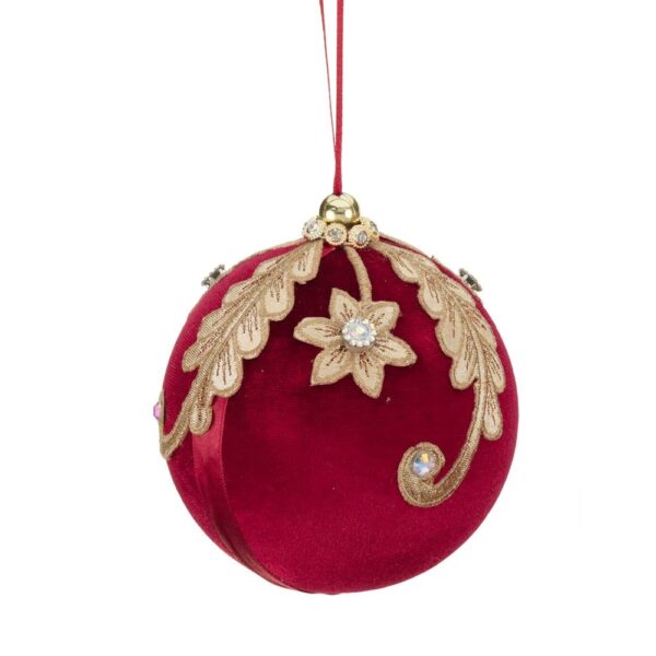 Bola terciopelo rojo oro