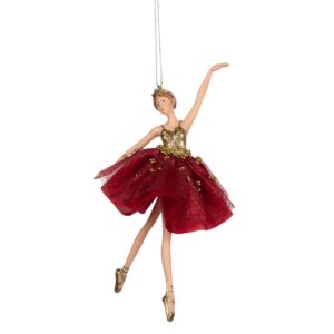 Colgante Bailarina burdeos oro