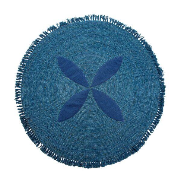Alfombra 200x200 Yute Azul