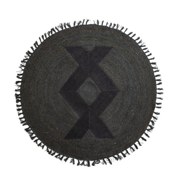 Alfombra 200x200 Yute Negro