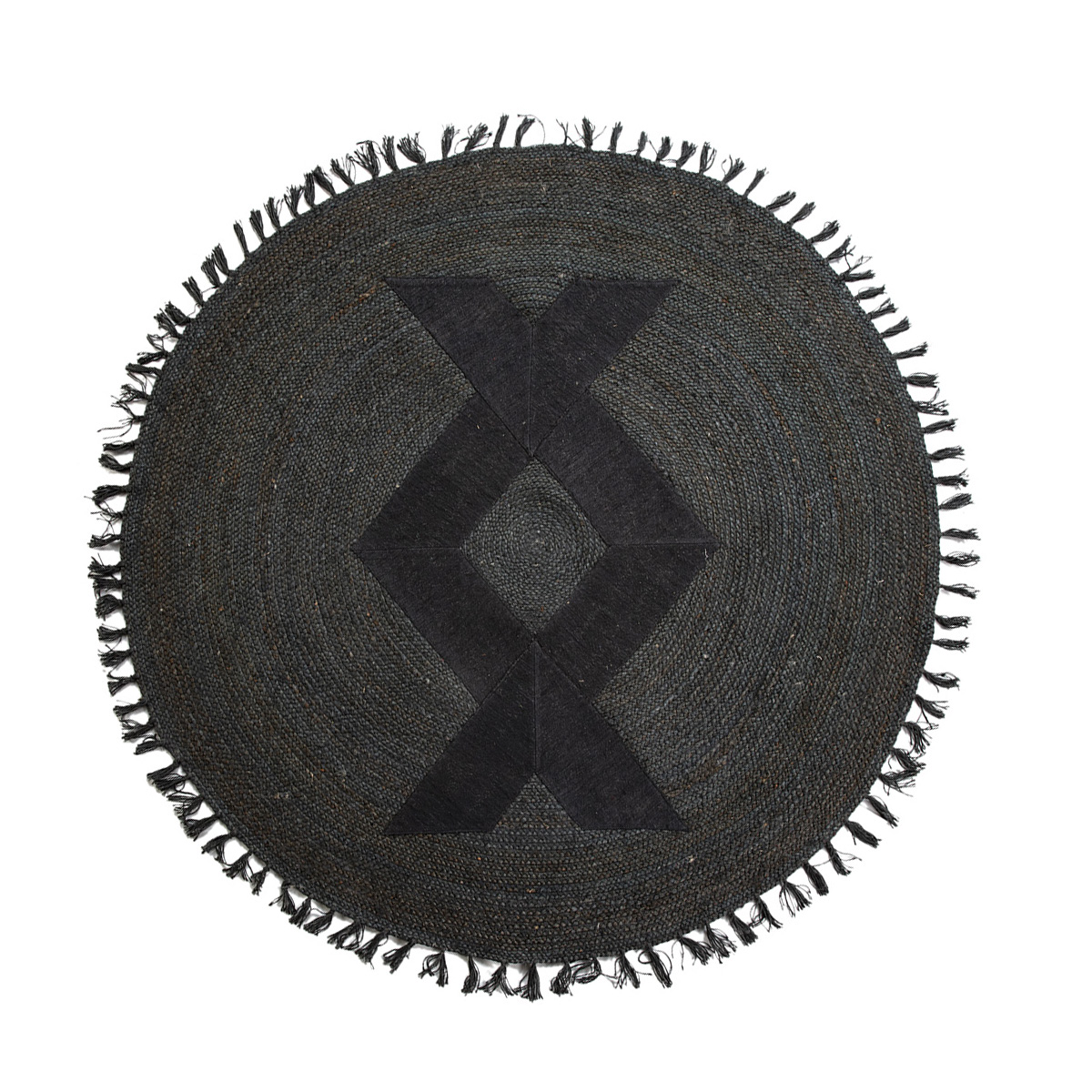 Alfombra 200x200 Yute Negro