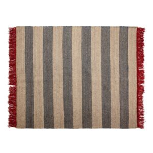 Alfombra 200x250 Yute -- Natural/Gris/Rojo