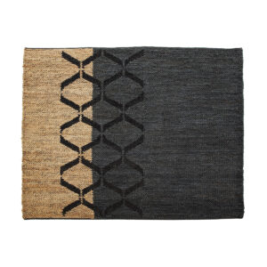 Alfombra 200x250 Yute Negro/Natural