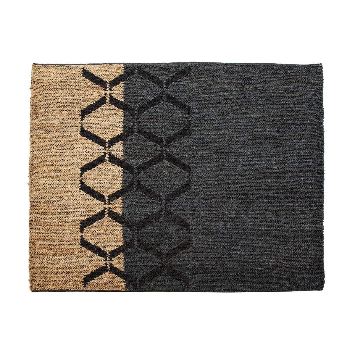 Alfombra 200x250 Yute Negro/Natural